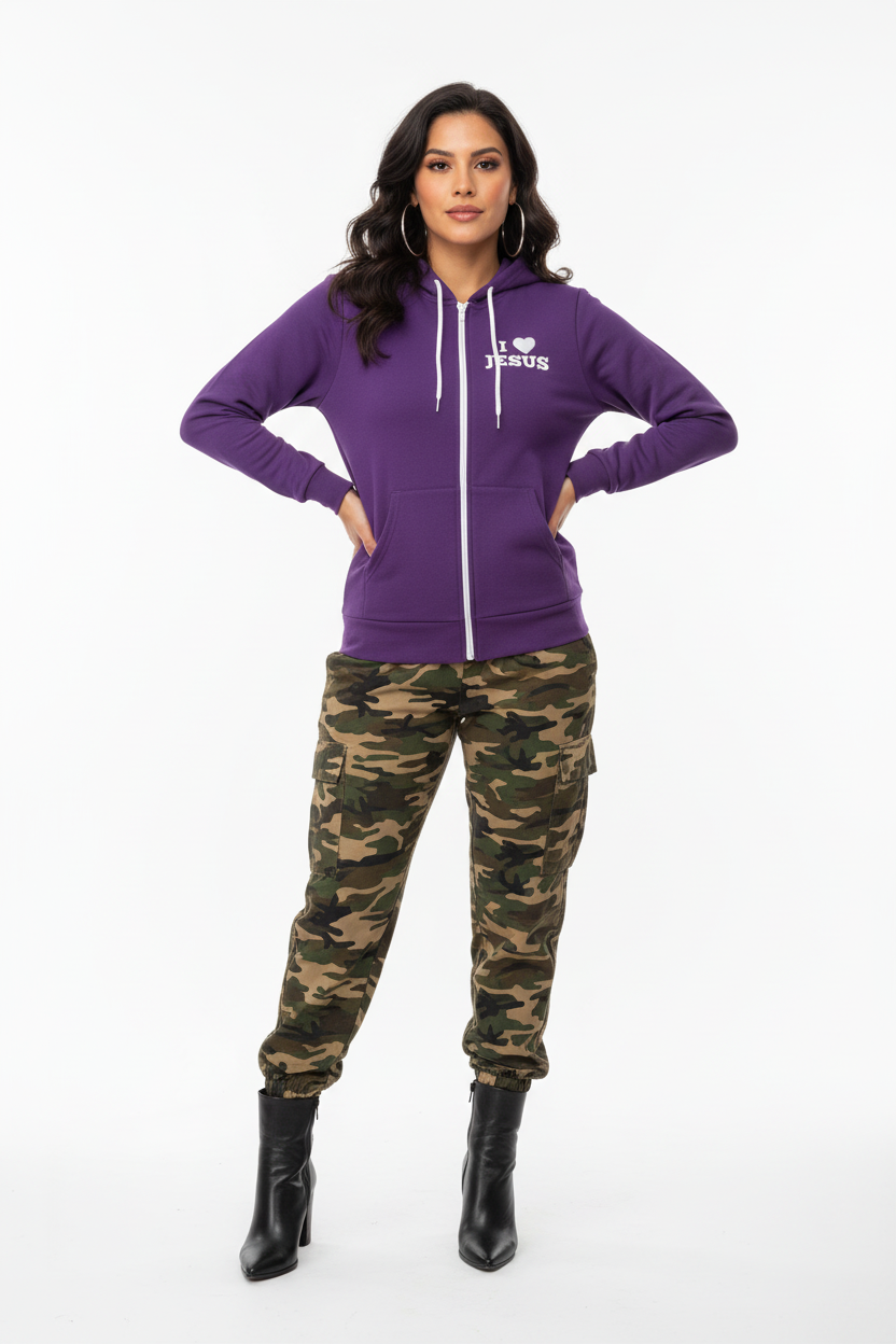 I love Jesus Zip Hoodie for Adults - Classic Design and Comfort