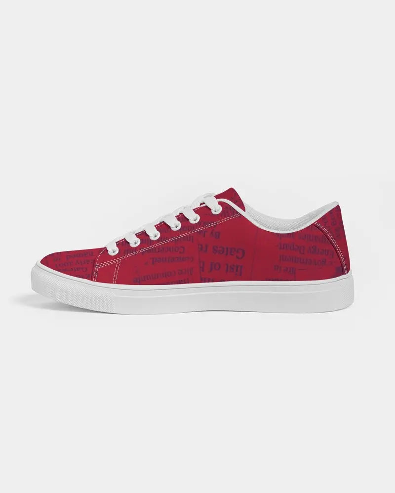 Vintage Red Women's Faux-Leather Sneaker - IAKAM