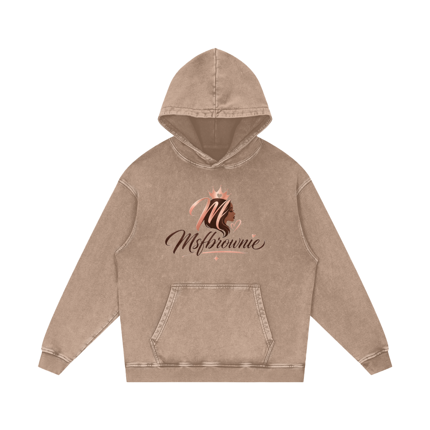Msfbrownie Washed Loose Cotton Hoodie