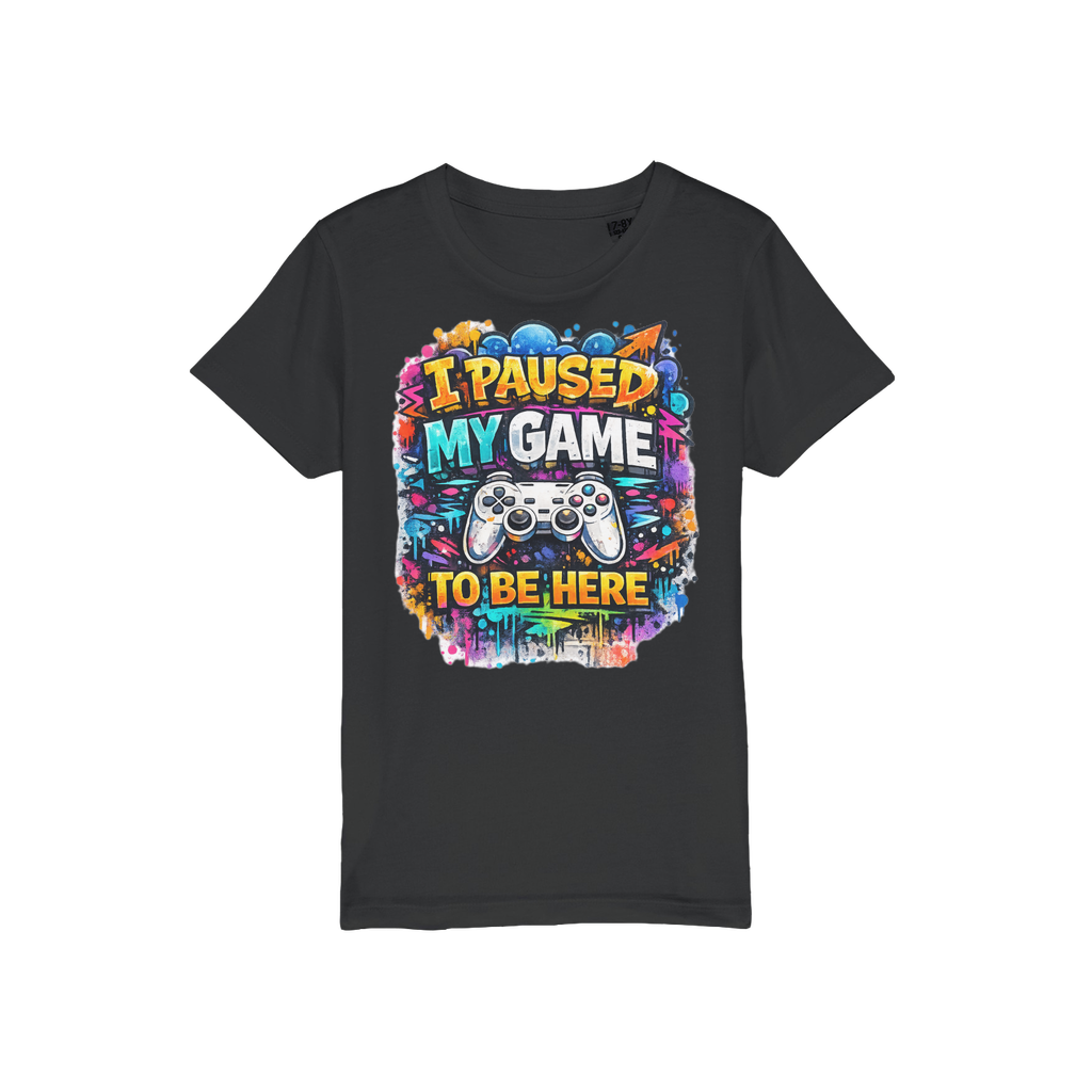 I Paused My Game Kids T-Shirt for Young Gamers - Organic Jersey
