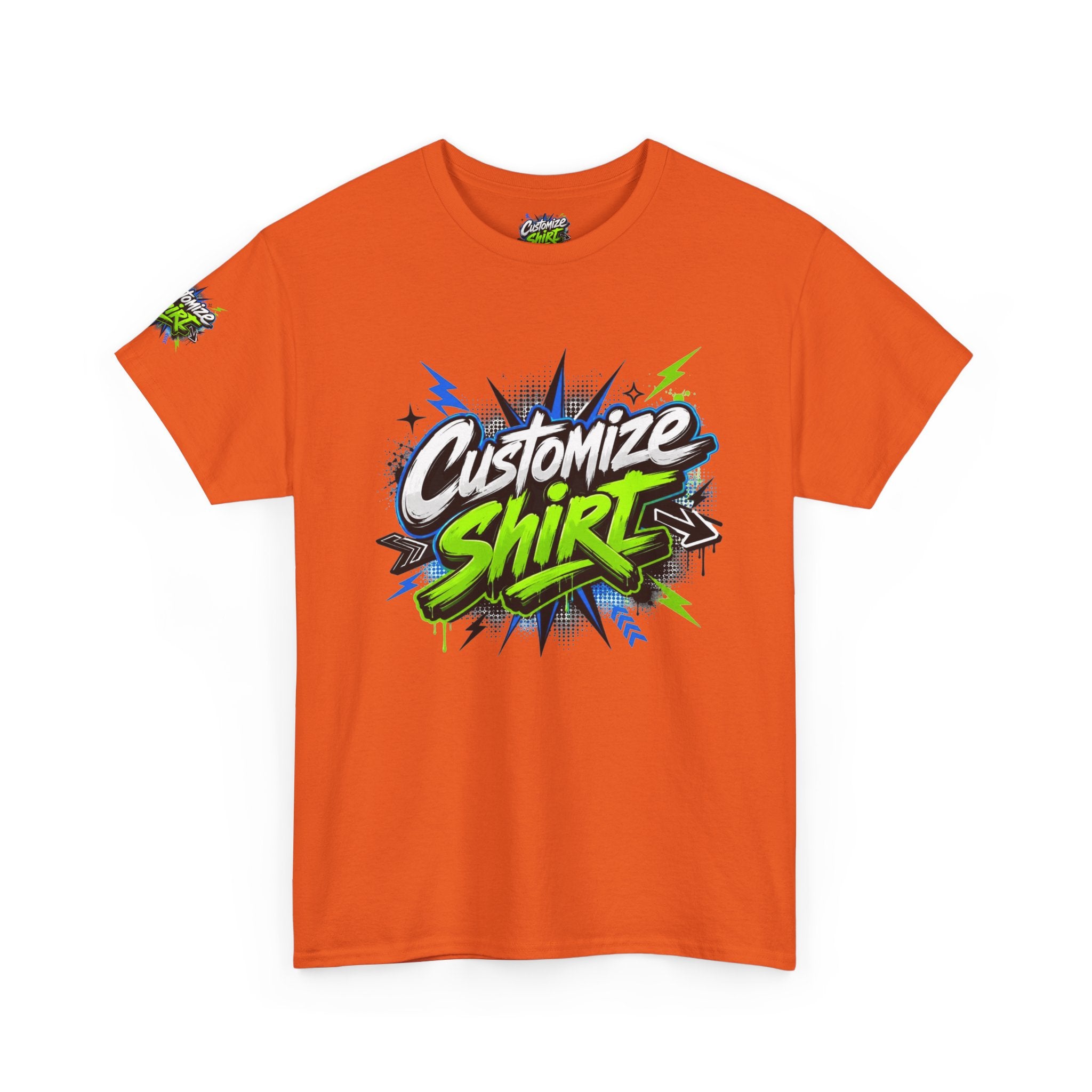 Customize Shirt Graphic Tee — Bold Neon Graffiti Design