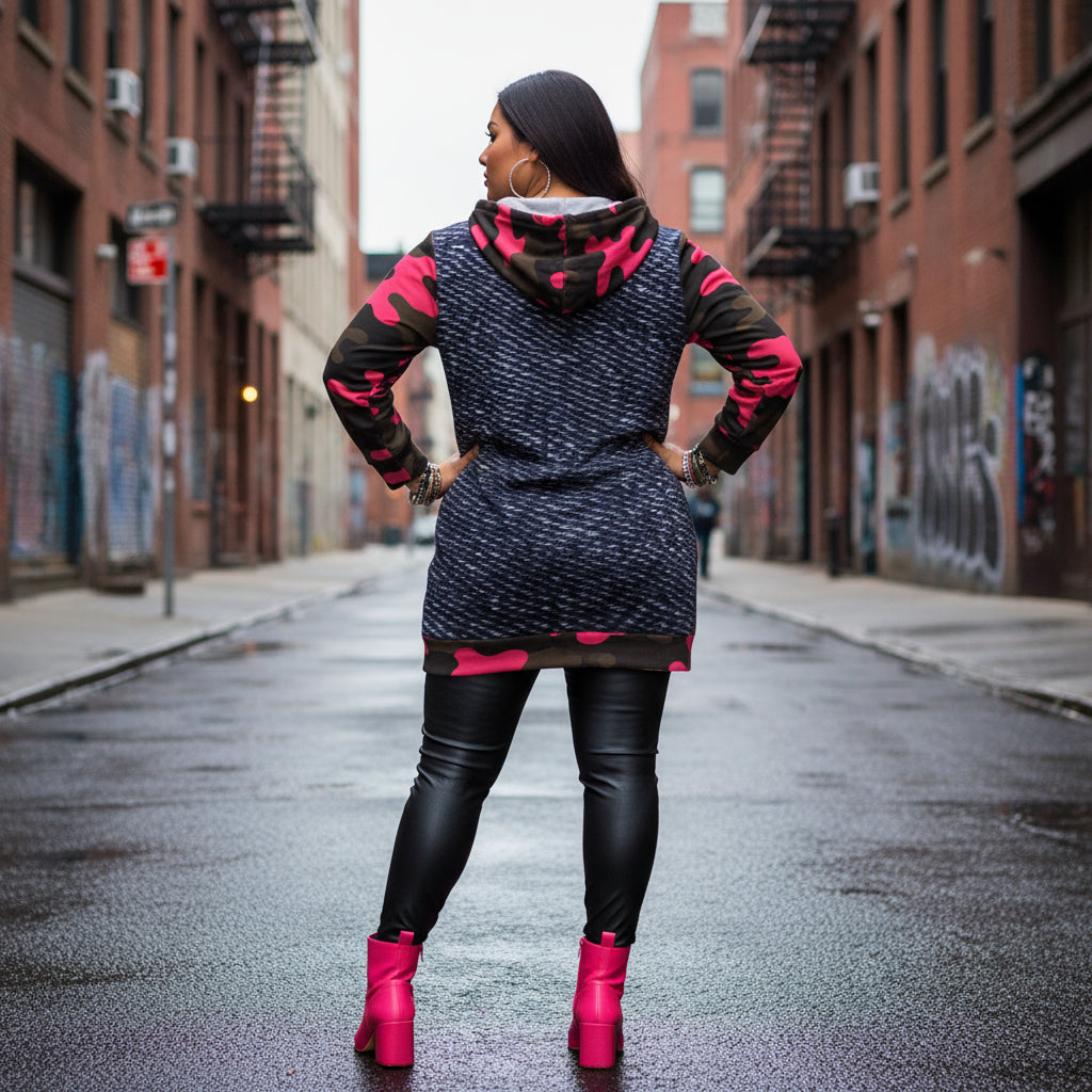 Women's Camo Pink Hoodie Dress for Stylish Comfort and Versatility