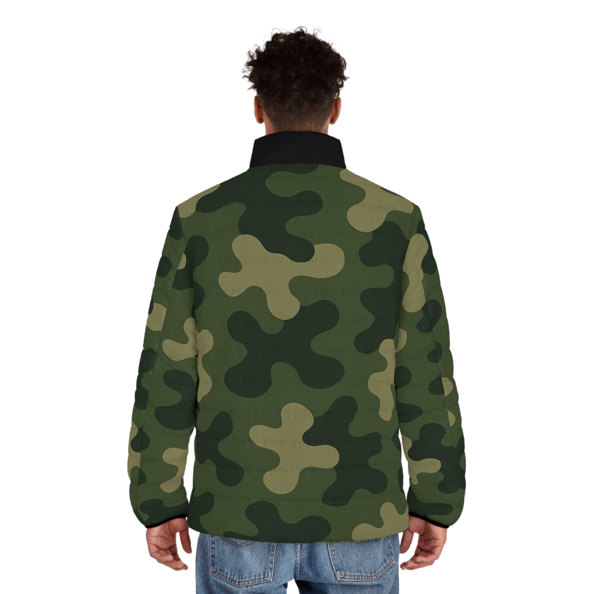 Men's Puffer Camo Green Jacket - IAKAM
