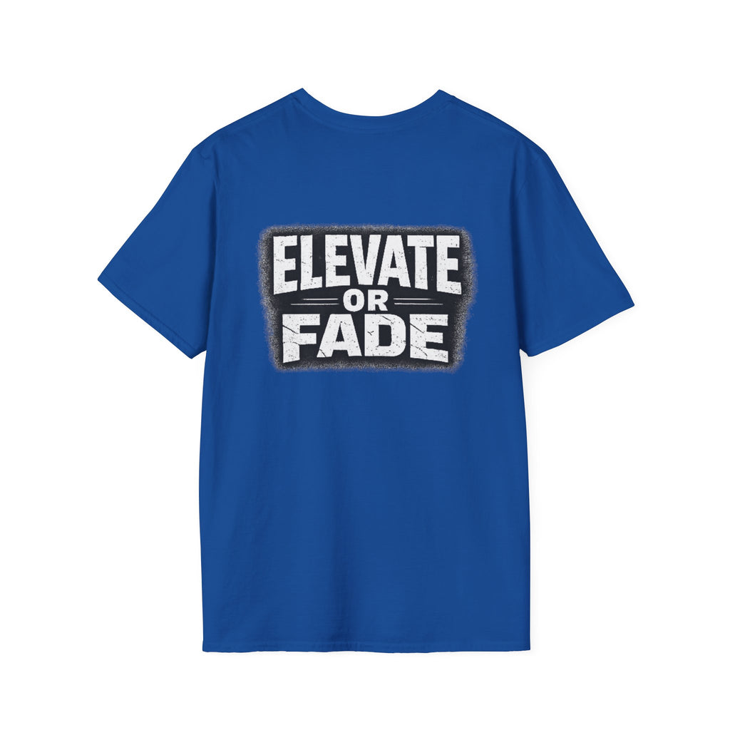Elevate or Fade Streetwear T-Shirt - Motivational Tee with Crown & Wings