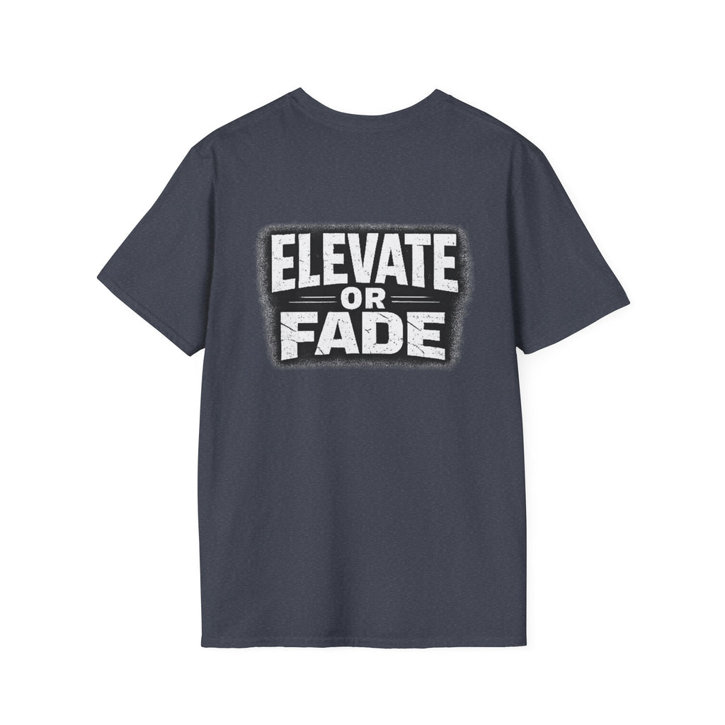 Elevate or Fade Streetwear T-Shirt - Motivational Tee with Crown & Wings