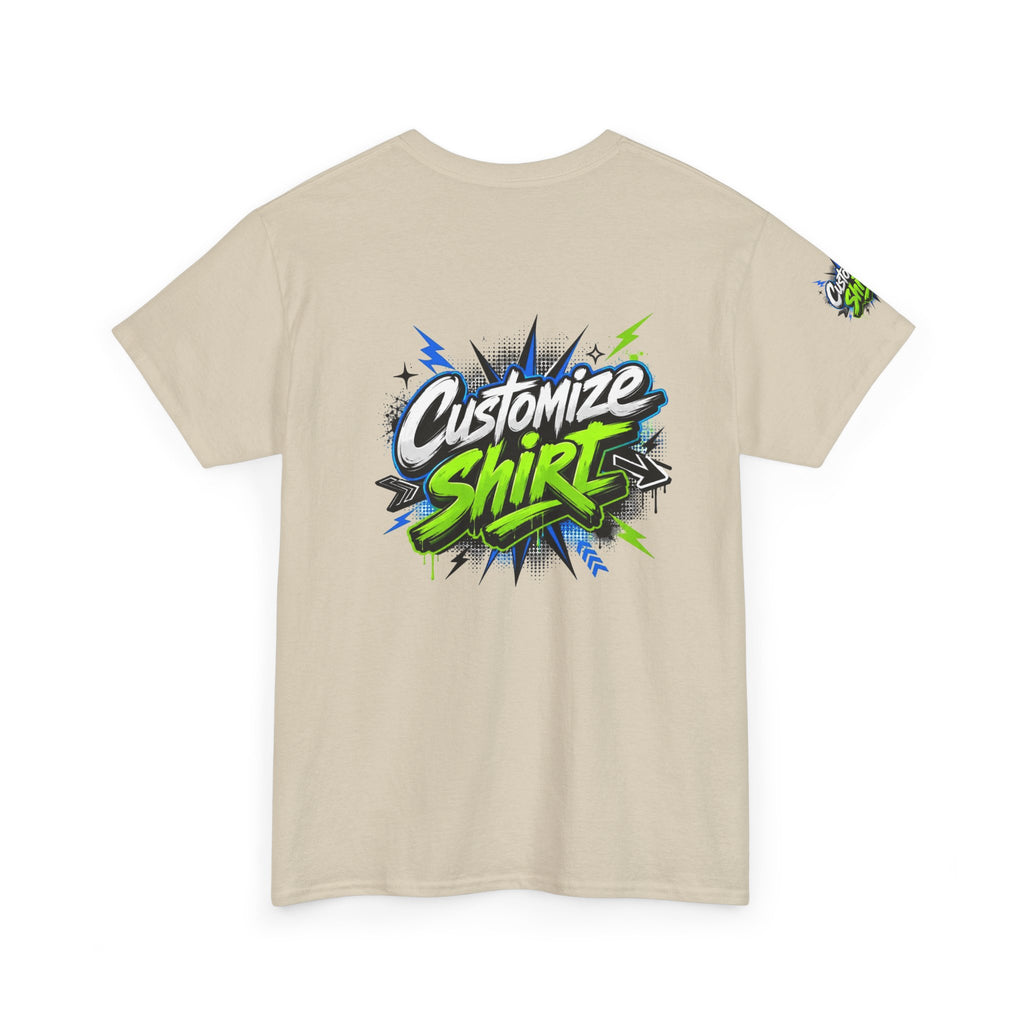 Customize Shirt Graphic Tee — Bold Neon Graffiti Design