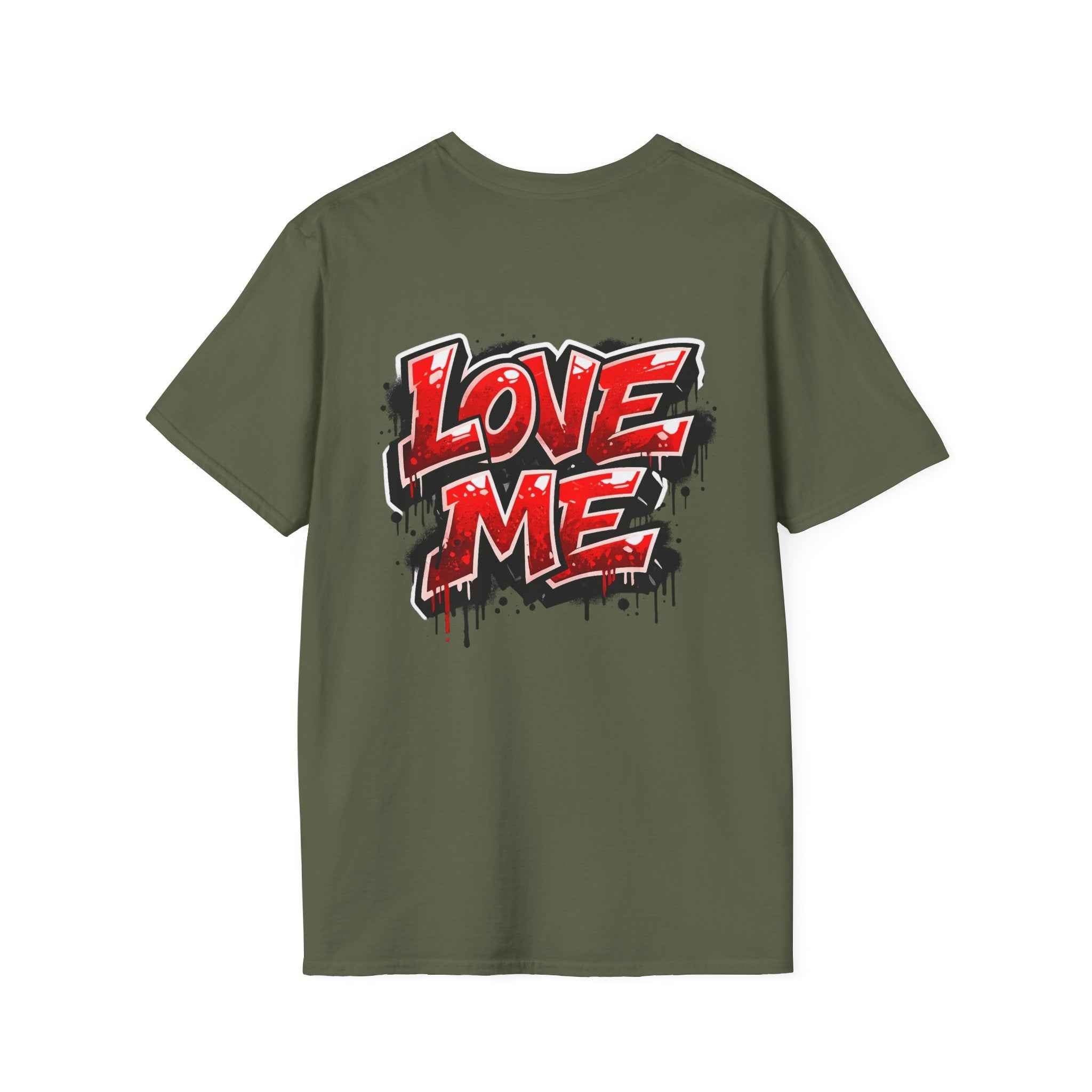 Broken Hearted Teddy Bear Graphic Tee — "Love Me" Street Art  T-Shirt