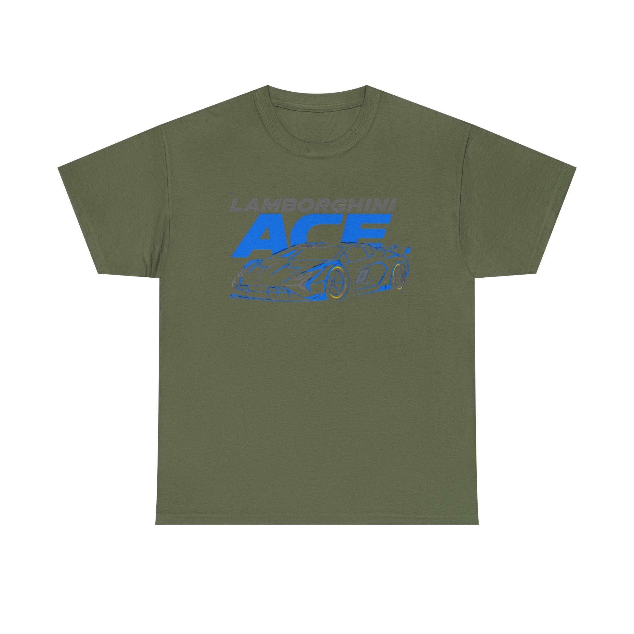 Lamborghini ACE Sports Car Tee — Retro Blue Racing Graphic T-Shirt