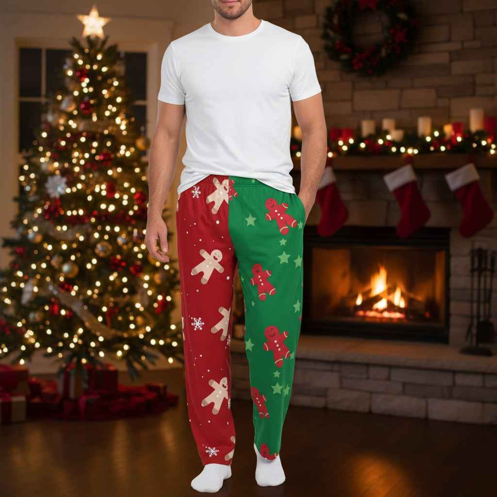 Men's Gingerbread Pajama Pants with Two Tone Design