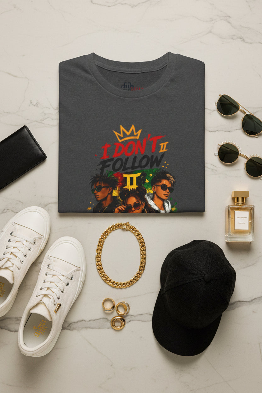 I Don't Follow Trends T‑Shirt 3— Retro Rebel Graphic Tee