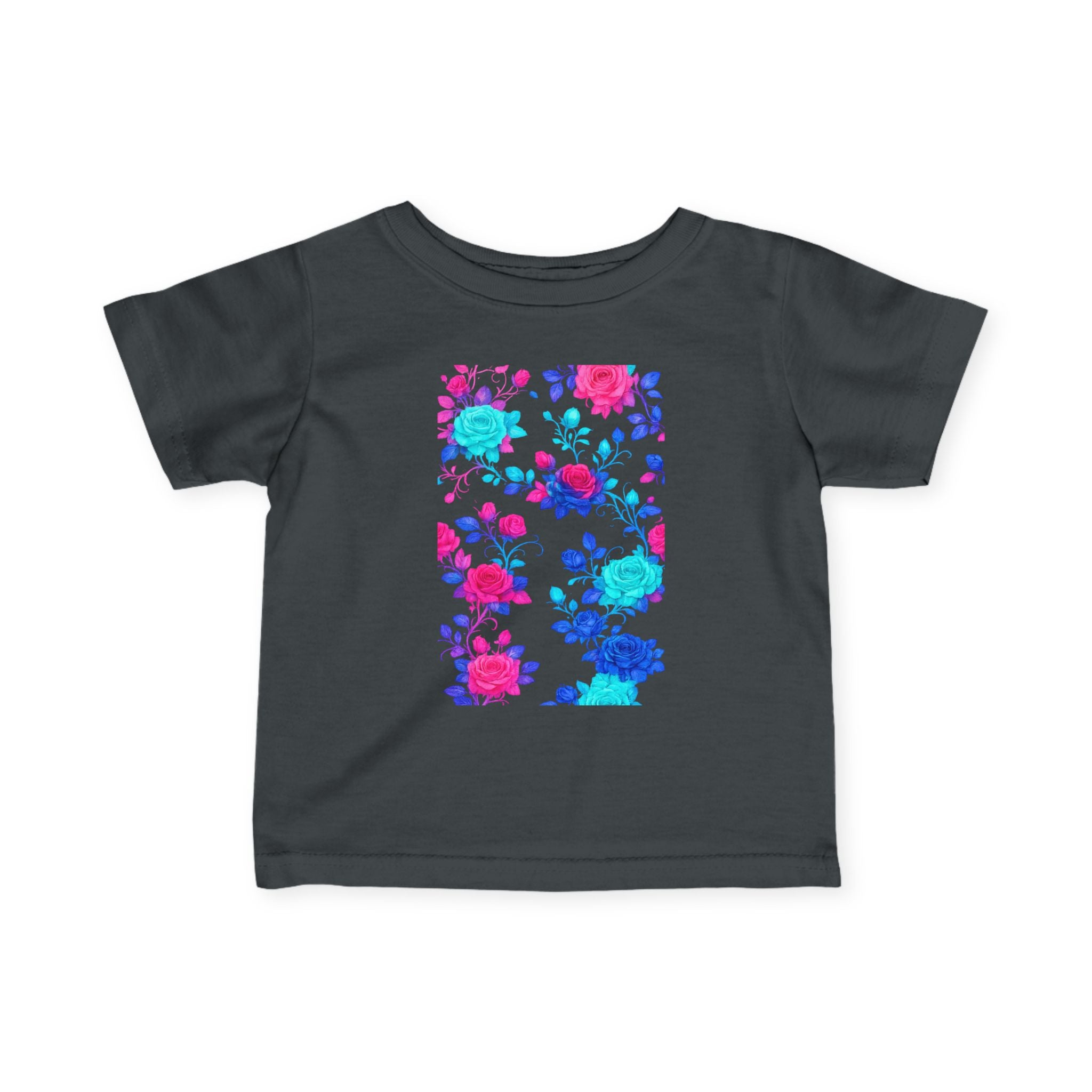 Infant Tee - Bright Floral Baby Shirt with Watercolor Floral Design for Girls