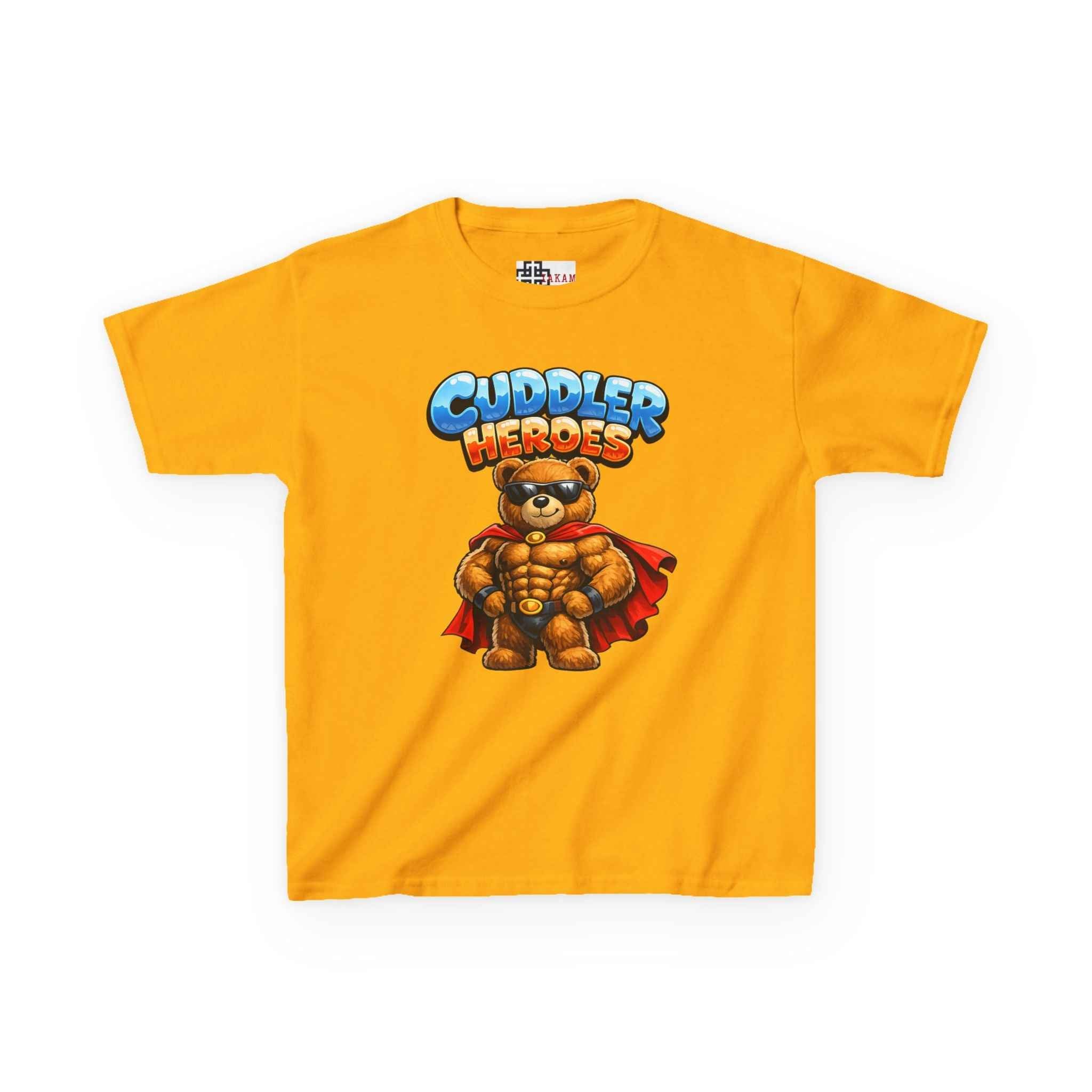 Kids Cuddler Heroes T‑Shirt — Superhero Teddy Graphic Tee for Boys & Girls