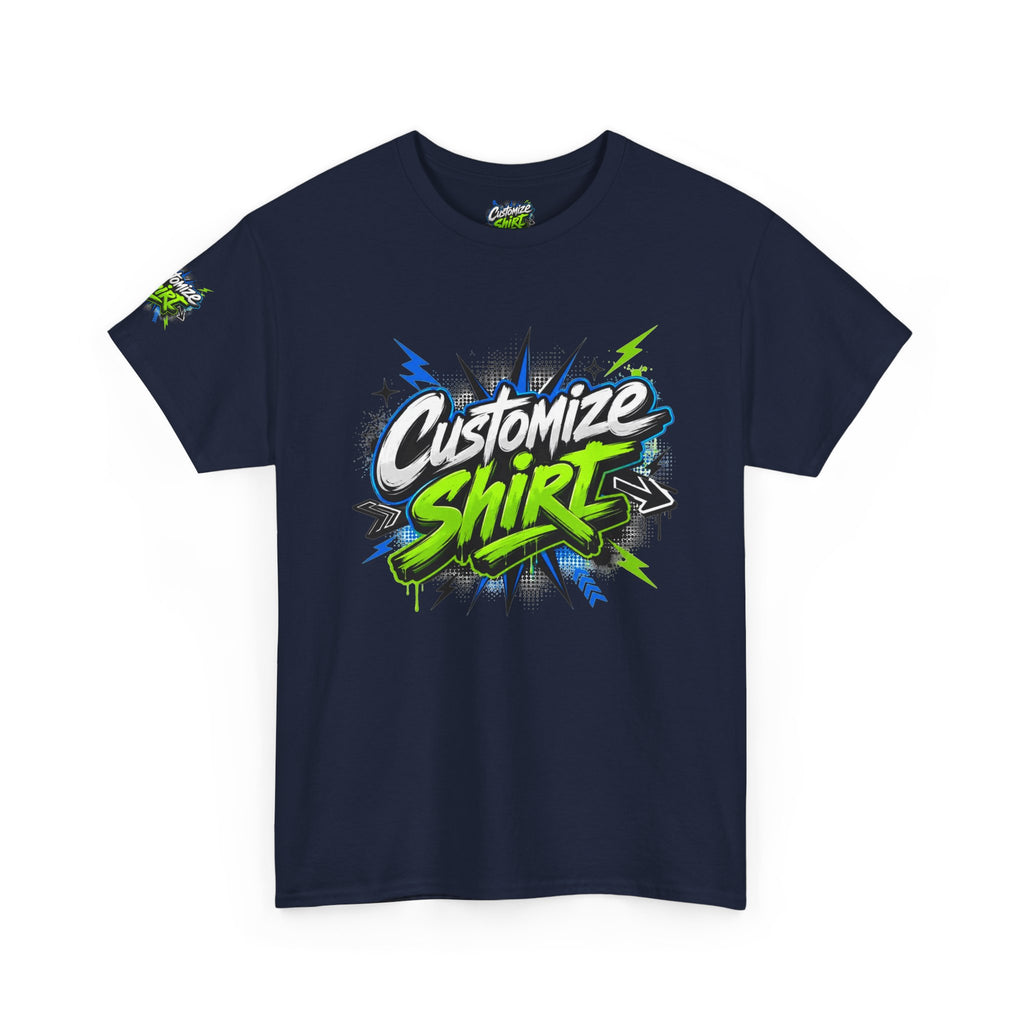 Customize Shirt Graphic Tee — Bold Neon Graffiti Design