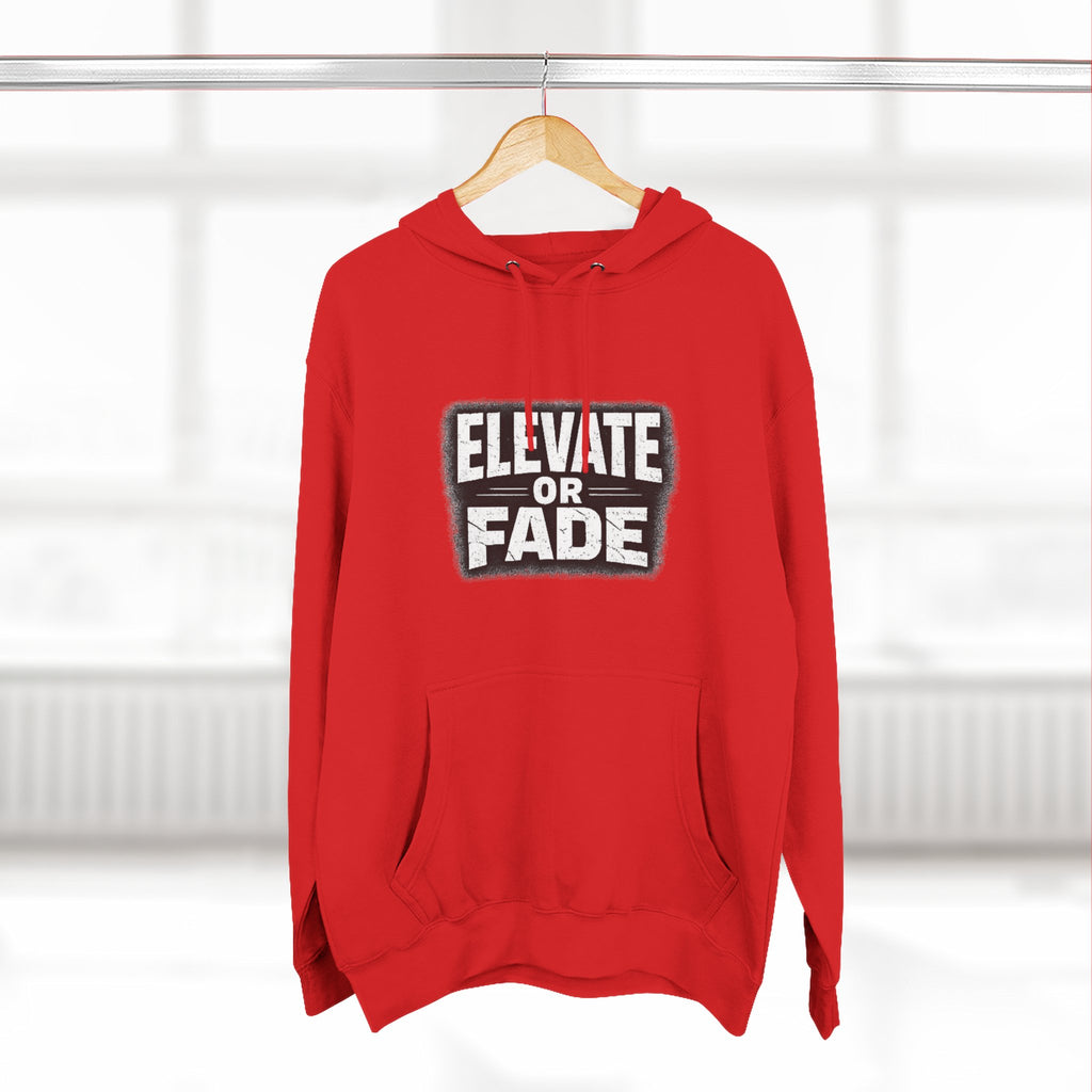 Elevate or Fade Hoodie - Urban Graphic Fleece Pullover with Crown and Wings Design for Stylish Comfort