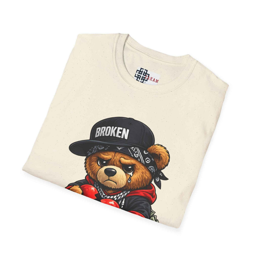 Broken Hearted Teddy Bear Graphic Tee — "Love Me" Street Art  T-Shirt