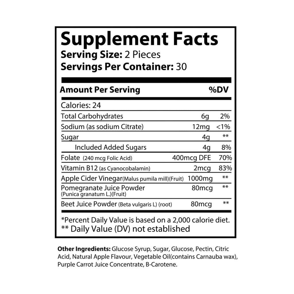 Elevate or Fade Apple Cider Vinegar Gummies (60 Gummies)