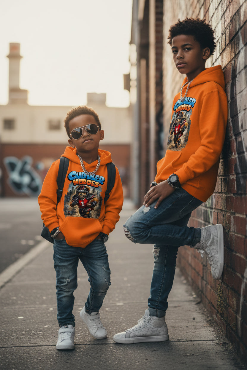 Cuddler Heroes Kids Football Bear Graphic Hoodie