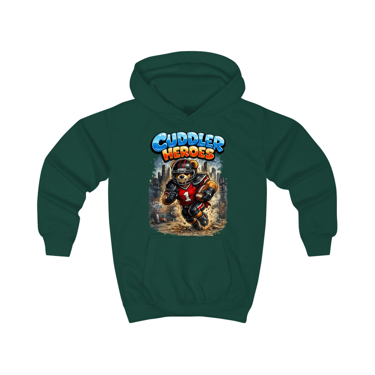 Cuddler Heroes Kids Football Bear Graphic Hoodie