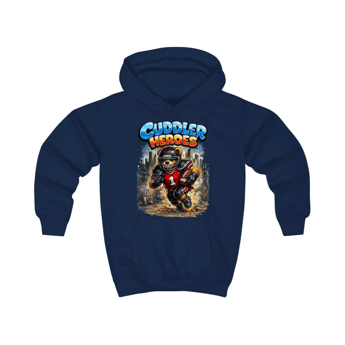 Cuddler Heroes Kids Football Bear Graphic Hoodie