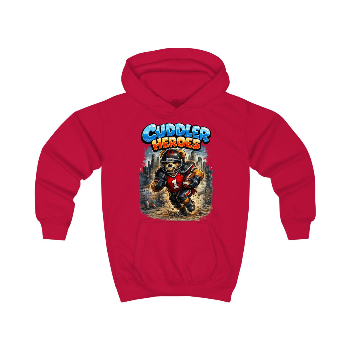 Cuddler Heroes Kids Football Bear Graphic Hoodie