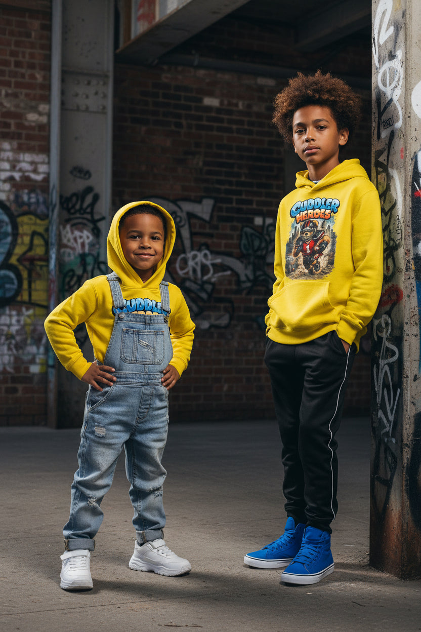 Cuddler Heroes Kids Football Bear Graphic Hoodie