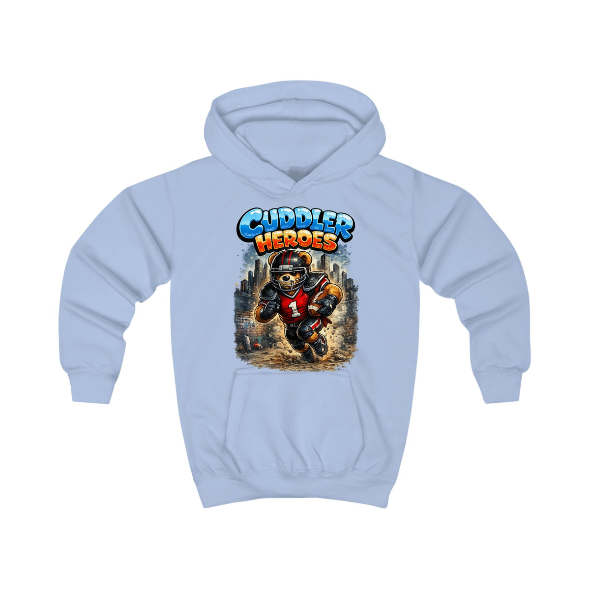 Cuddler Heroes Kids Football Bear Graphic Hoodie