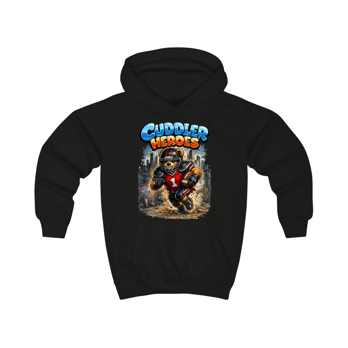 Cuddler Heroes Kids Football Bear Graphic Hoodie
