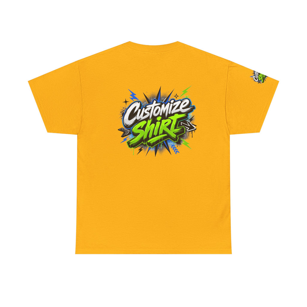 Customize Shirt Graphic Tee — Bold Neon Graffiti Design