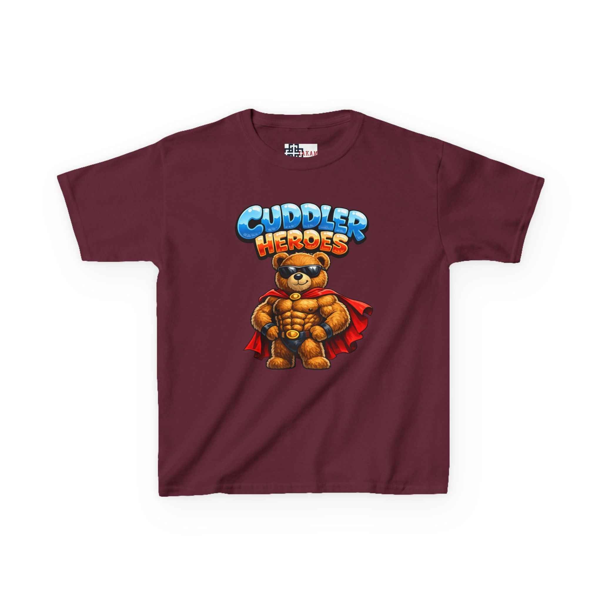 Kids Cuddler Heroes T‑Shirt — Superhero Teddy Graphic Tee for Boys & Girls