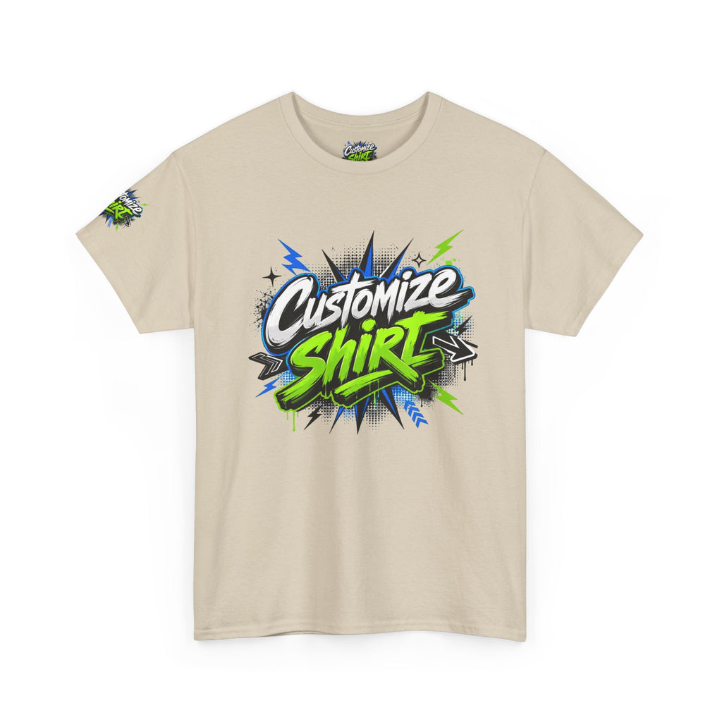 Customize Shirt Graphic Tee — Bold Neon Graffiti Design