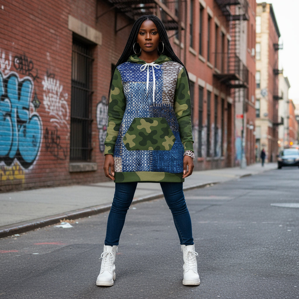 Women's Hoodie Path & Camo Dress - IAKAM