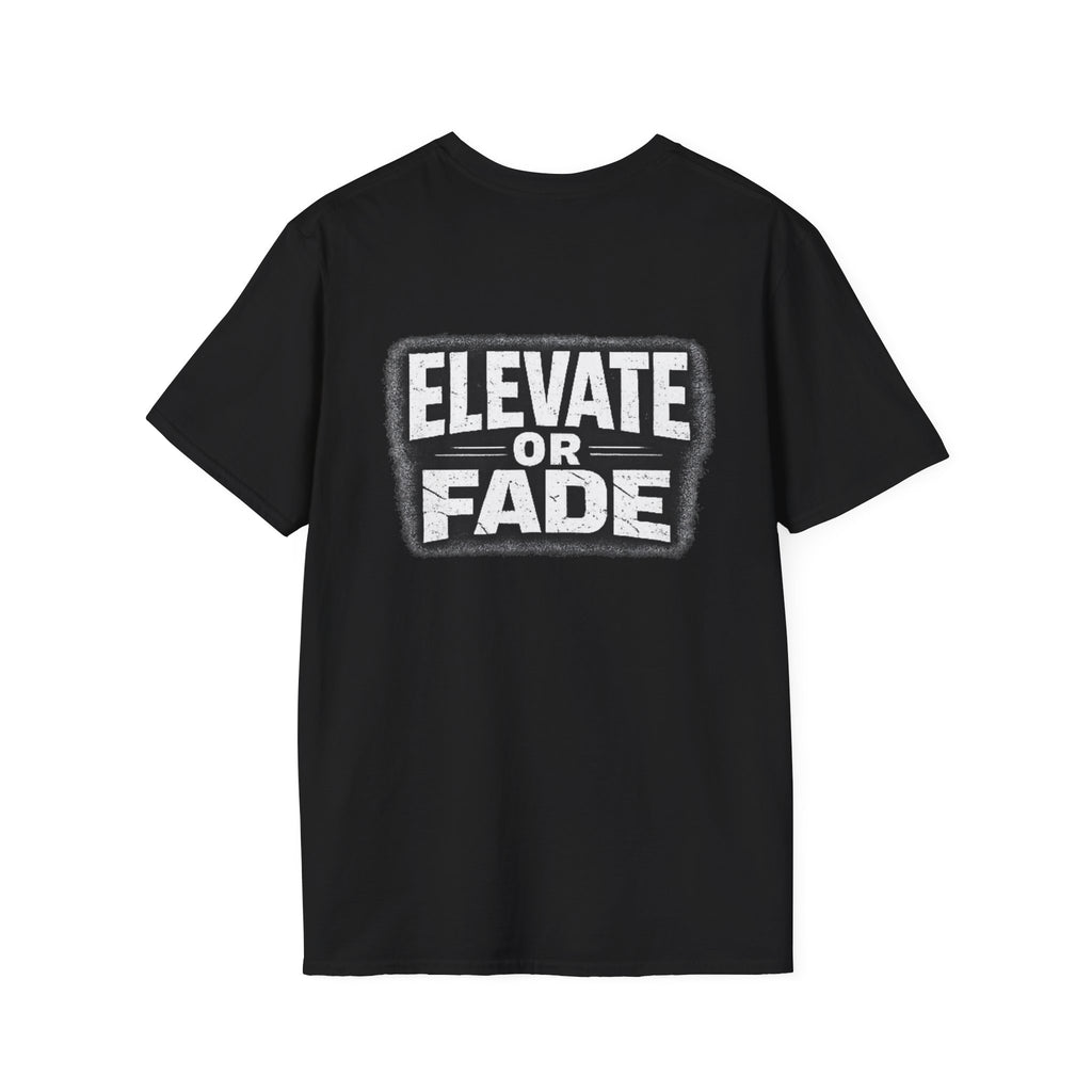 Elevate or Fade Streetwear T-Shirt - Motivational Tee with Crown & Wings