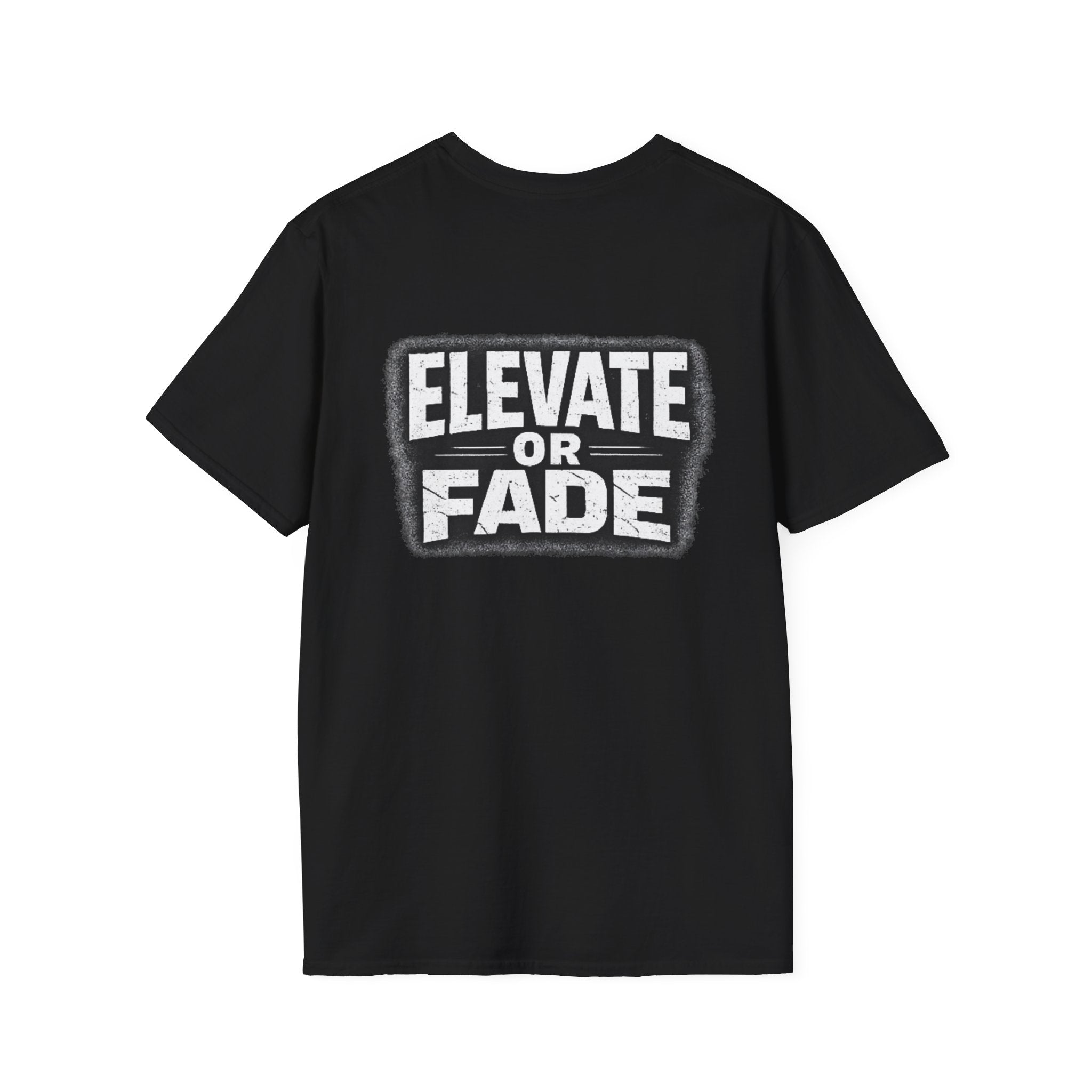 Elevate or Fade Streetwear T-Shirt - Motivational Tee with Crown & Wings