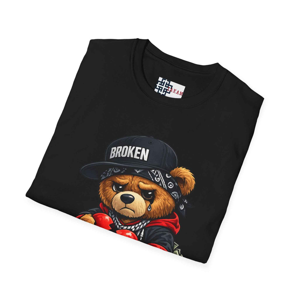 Broken Hearted Teddy Bear Graphic Tee — "Love Me" Street Art  T-Shirt