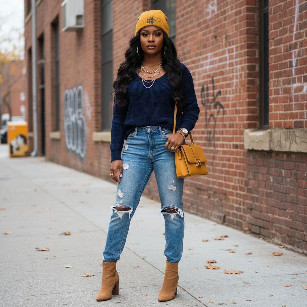 Ribbed Knit Beanie IAKAM (Embroidery) - IAKAM