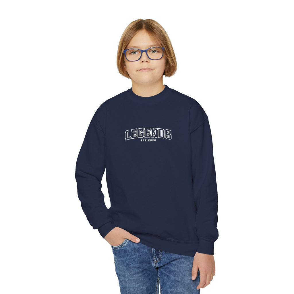 Youth Crewneck Sweatshirt – Classic Plain White Kids Pullover
