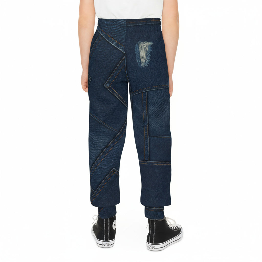 Youth Joggers Denim Print - IAKAM