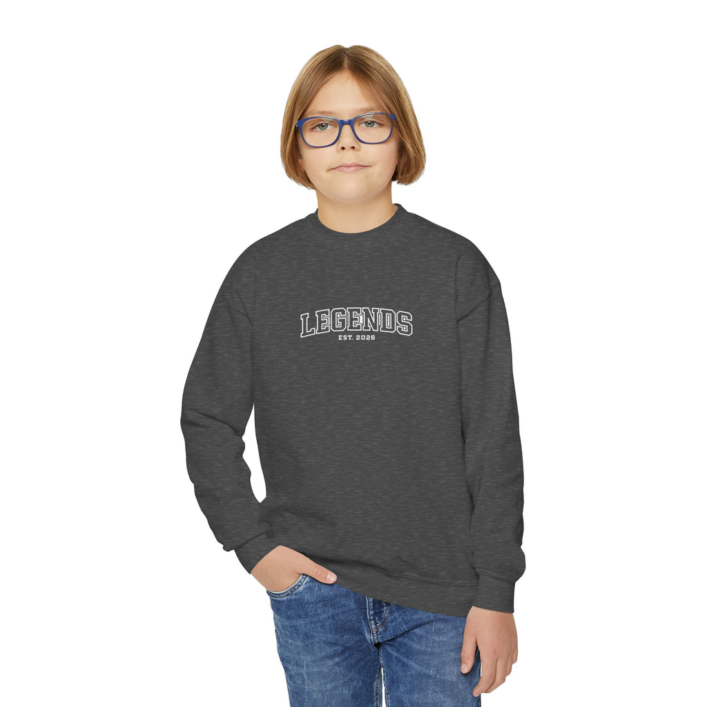 Youth Crewneck Sweatshirt – Classic Plain White Kids Pullover