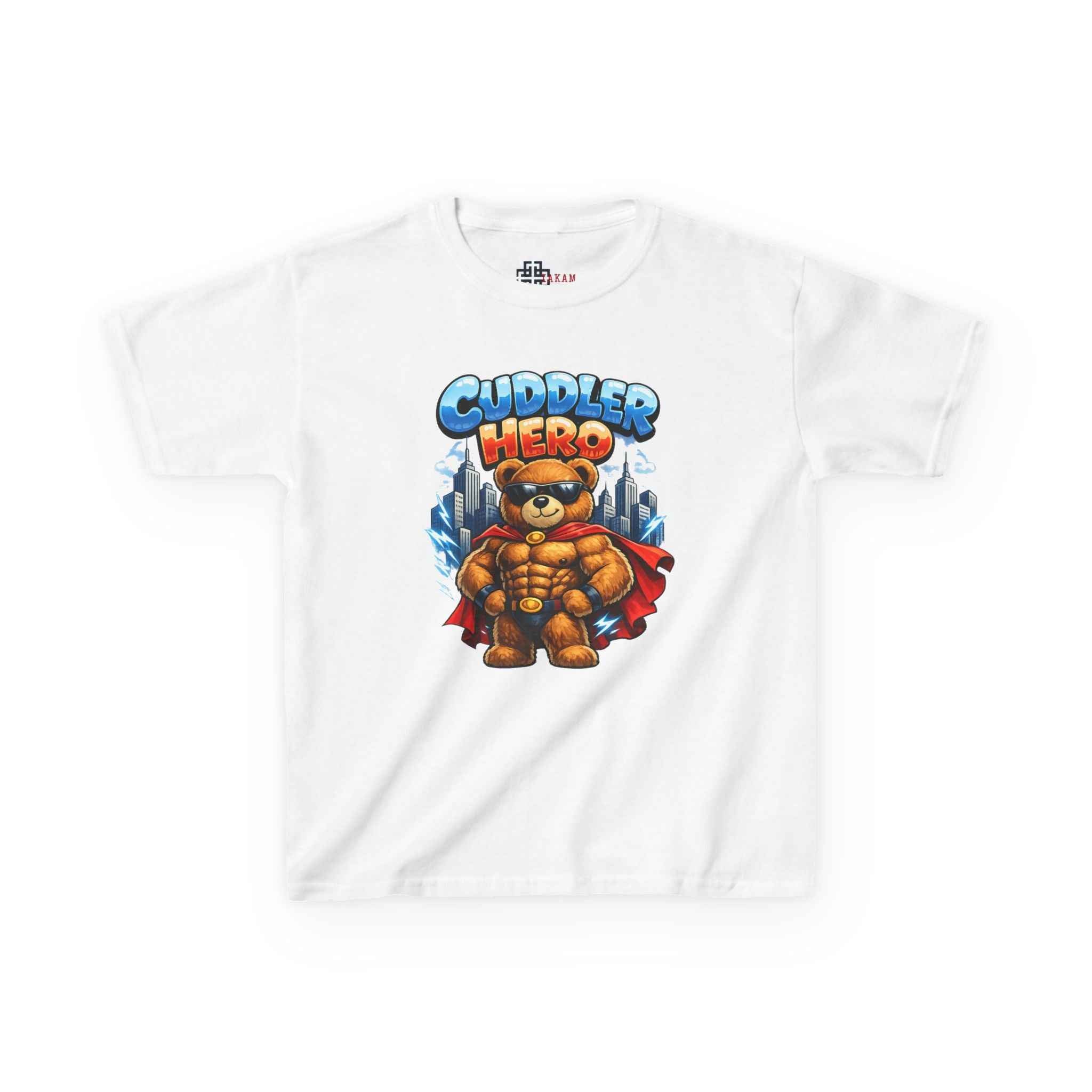 Kids Tee — "Cuddler Hero" Cute Superhero Bear T-Shirt for Toddlers & Kids