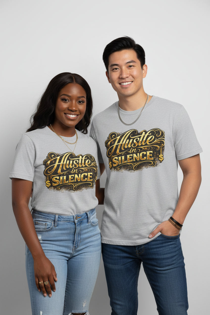 Hustle in Silence T-Shirt - Inspirational Streetwear Tee for Motivation