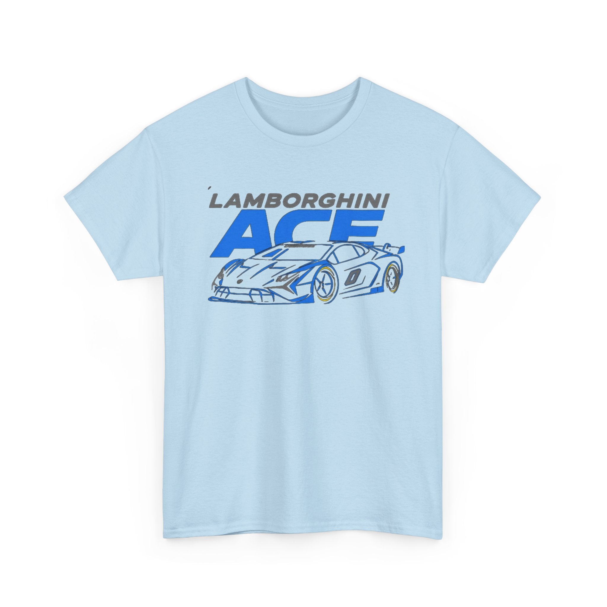 Lamborghini ACE Sports Car Tee — Retro Blue Racing Graphic T-Shirt