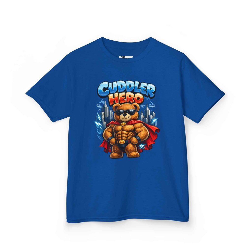 Kids Tee — "Cuddler Hero" Cute Superhero Bear T-Shirt for Toddlers & Kids