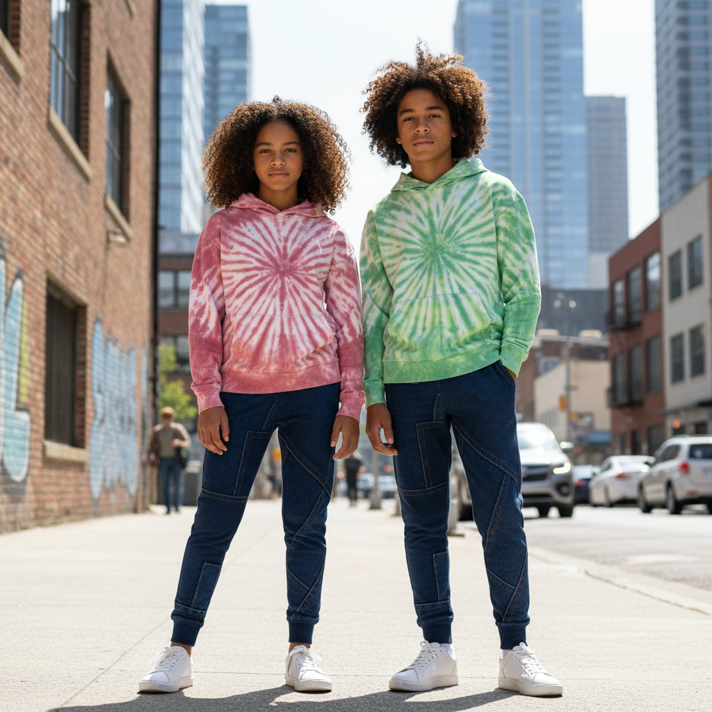 Youth Joggers Denim Print - IAKAM