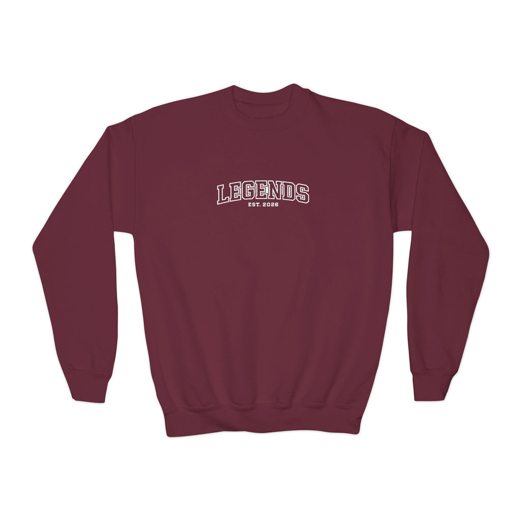 Youth Crewneck Sweatshirt – Classic Plain White Kids Pullover