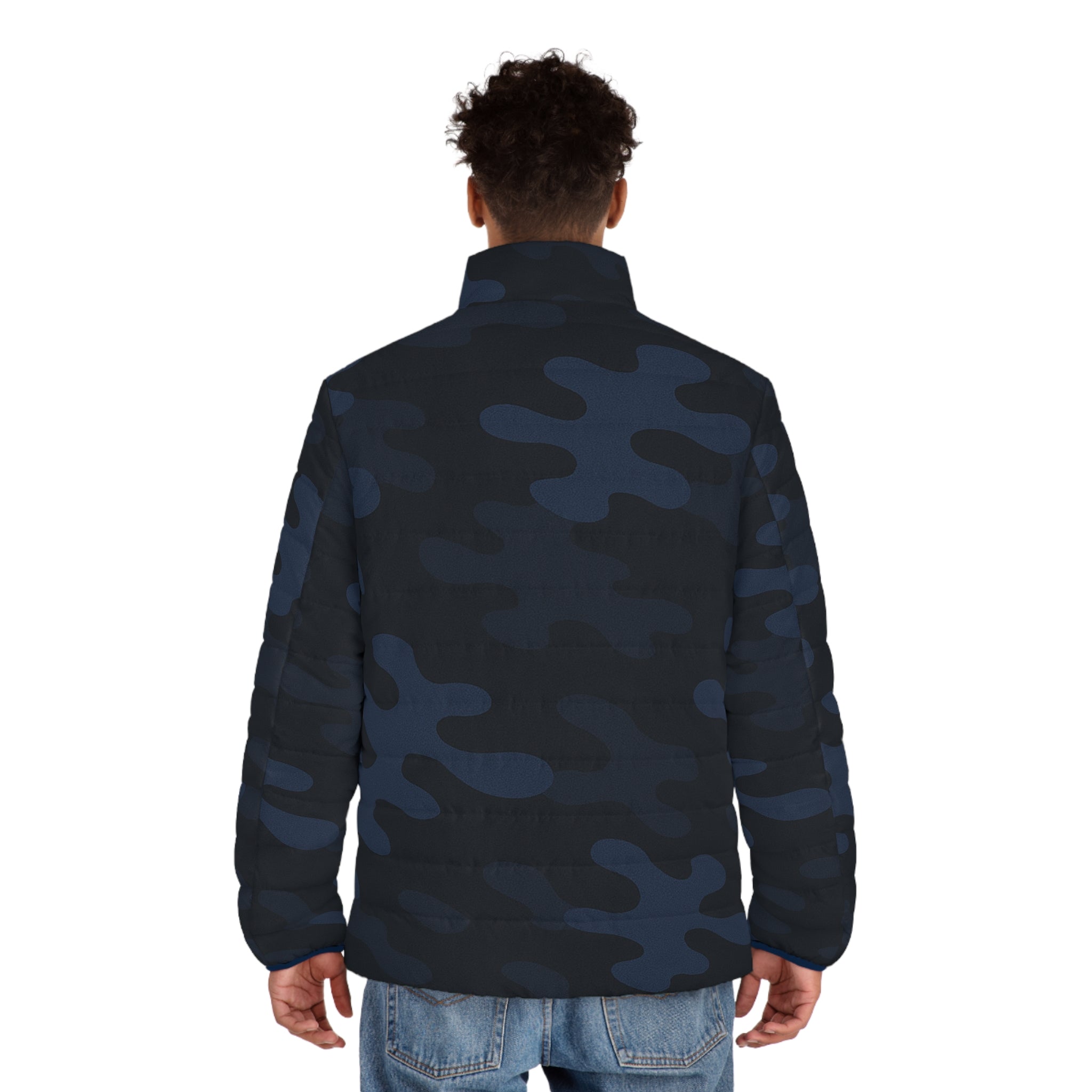 Men's Blue Camo Puffer Jacket - IAKAM