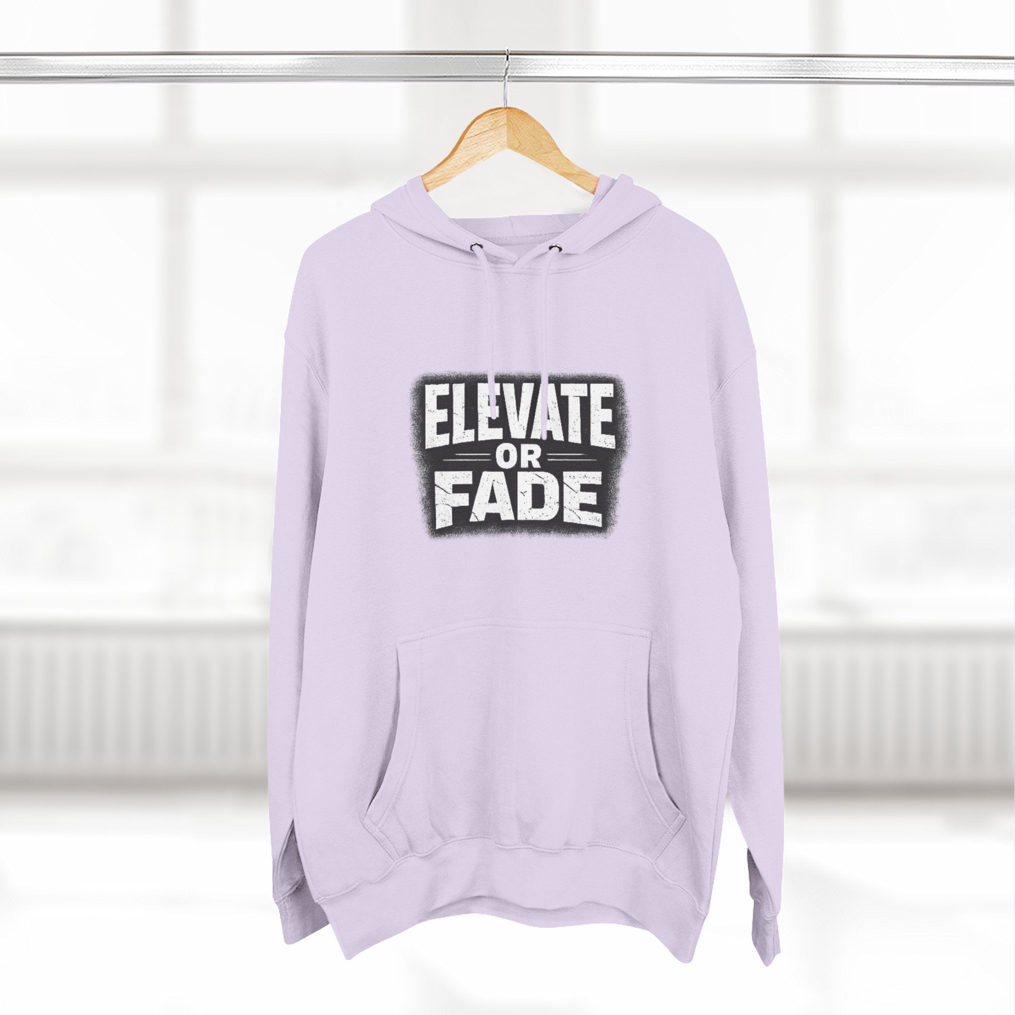 Elevate or Fade Hoodie - Urban Graphic Fleece Pullover with Crown and Wings Design for Stylish Comfort