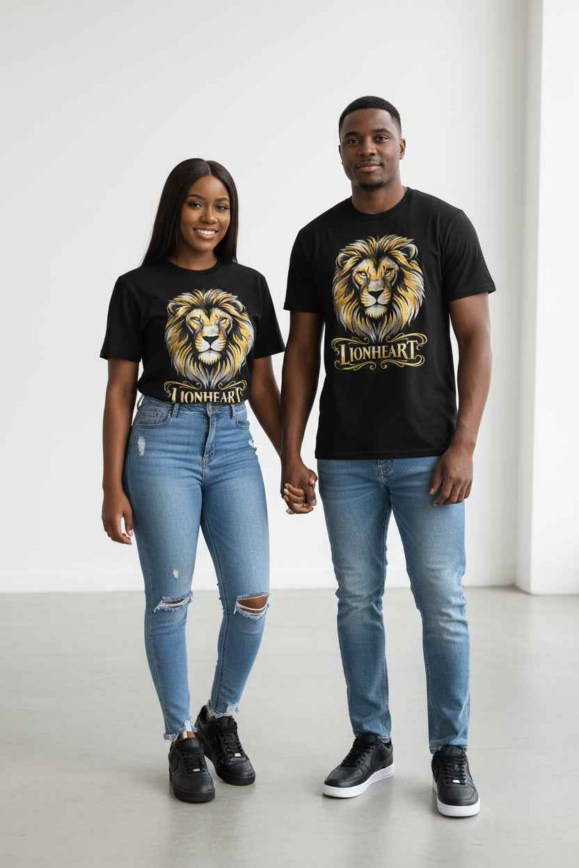 Lionheart Graphic T-Shirt — Bold Lion Head Design