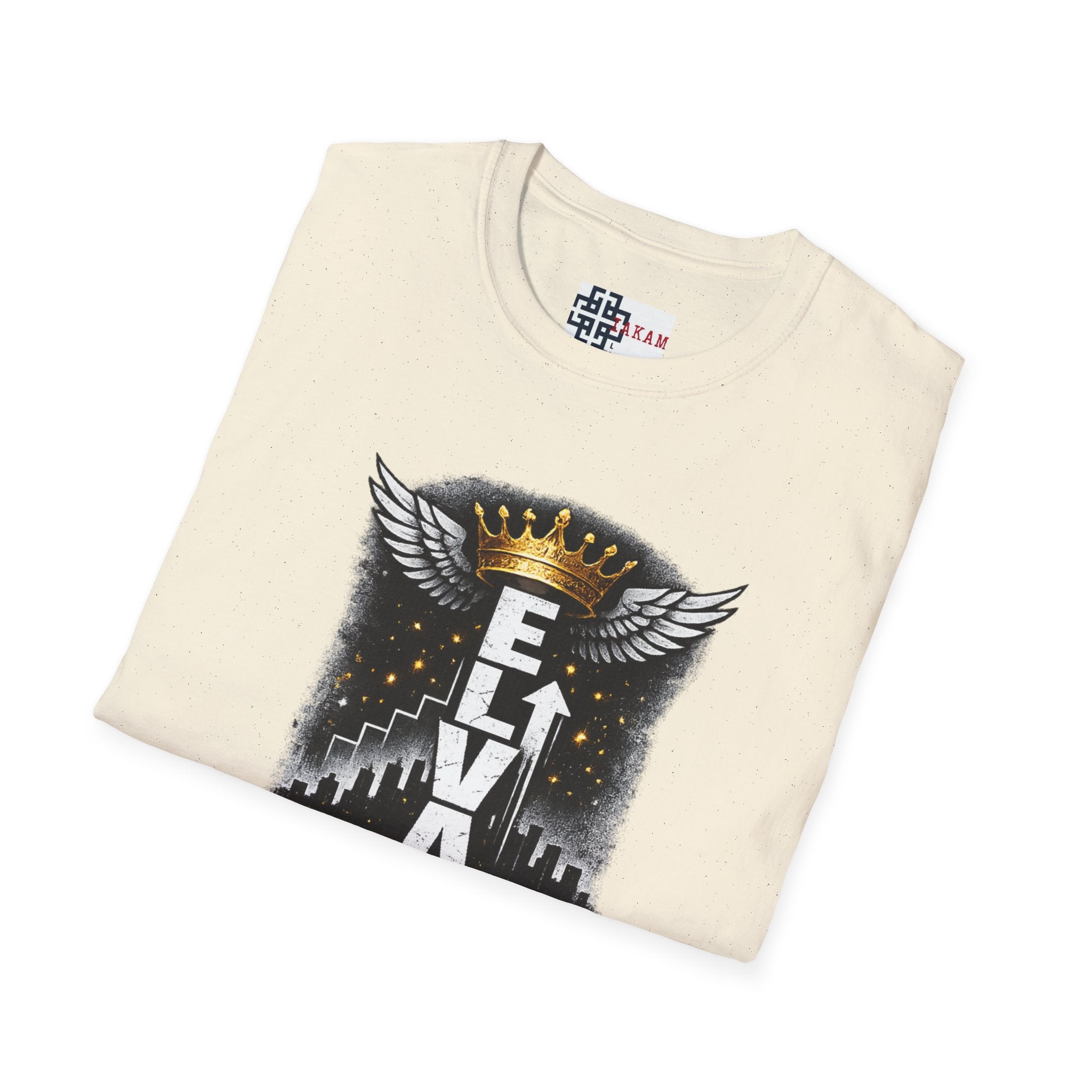 Elevate or Fade Streetwear T-Shirt - Motivational Tee with Crown & Wings