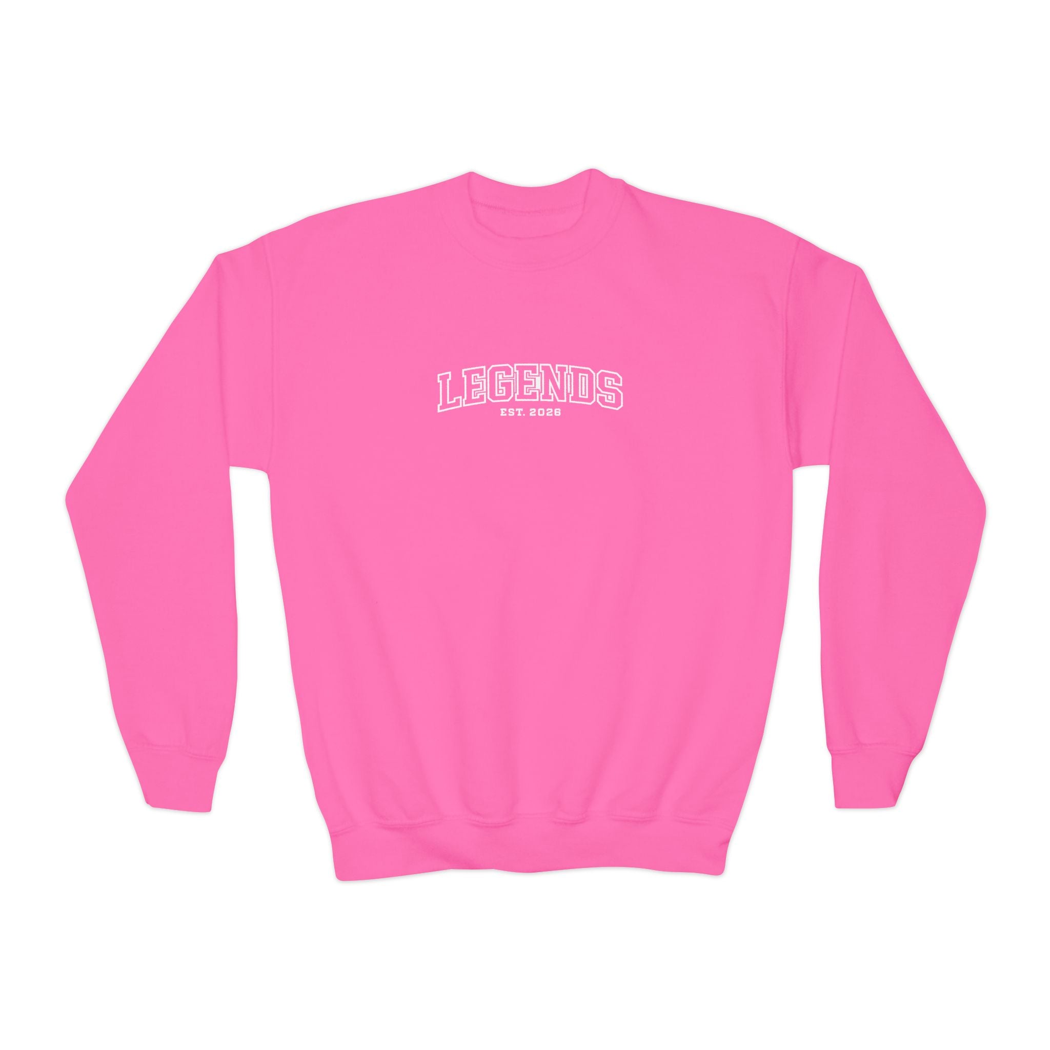 Youth Crewneck Sweatshirt – Classic Plain White Kids Pullover