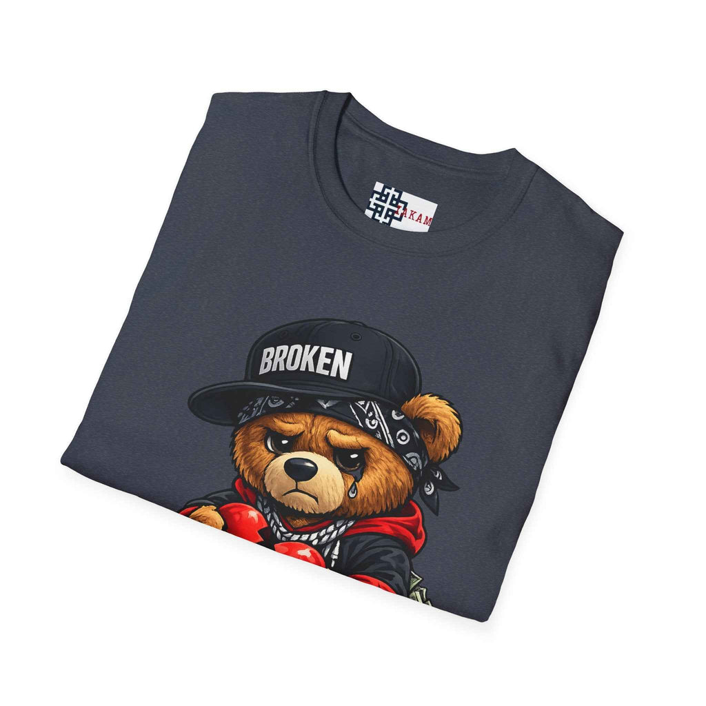 Broken Hearted Teddy Bear Graphic Tee — "Love Me" Street Art  T-Shirt
